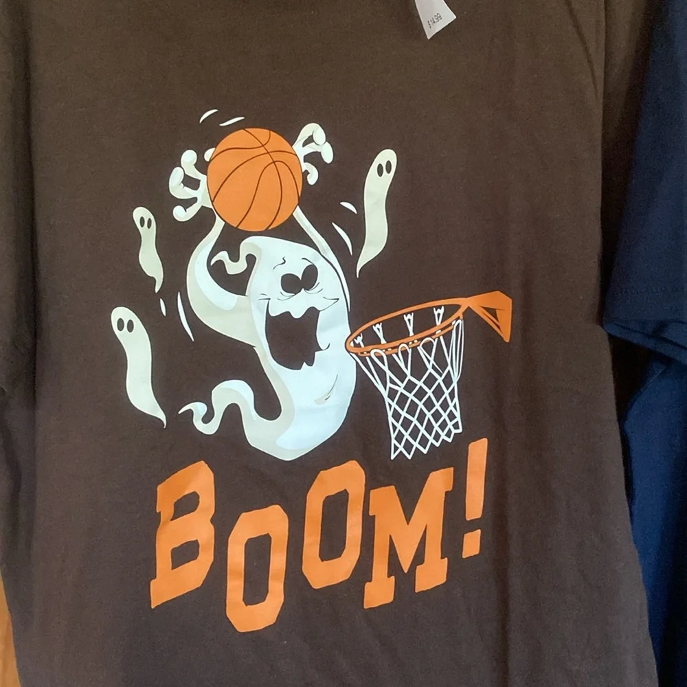 NWT Gap short sleeve shirts. Navy Transformers. Brown ghost Halloween basketball